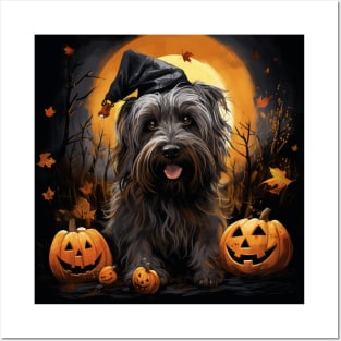 Black Skye Terrier Halloween Posters and Art